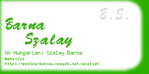 barna szalay business card